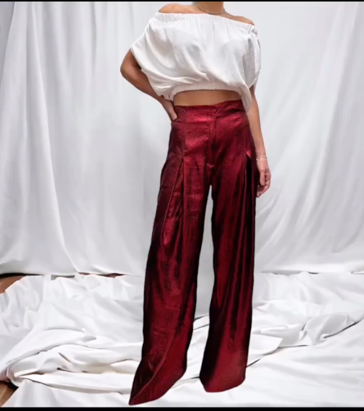 Pantalon Metalico Rojo