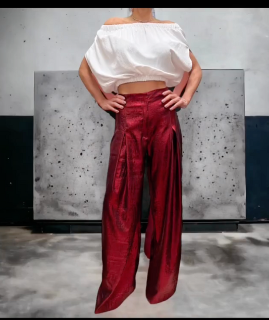 Pantalon Metalico Rojo